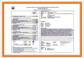 Chevron HSE Certificate